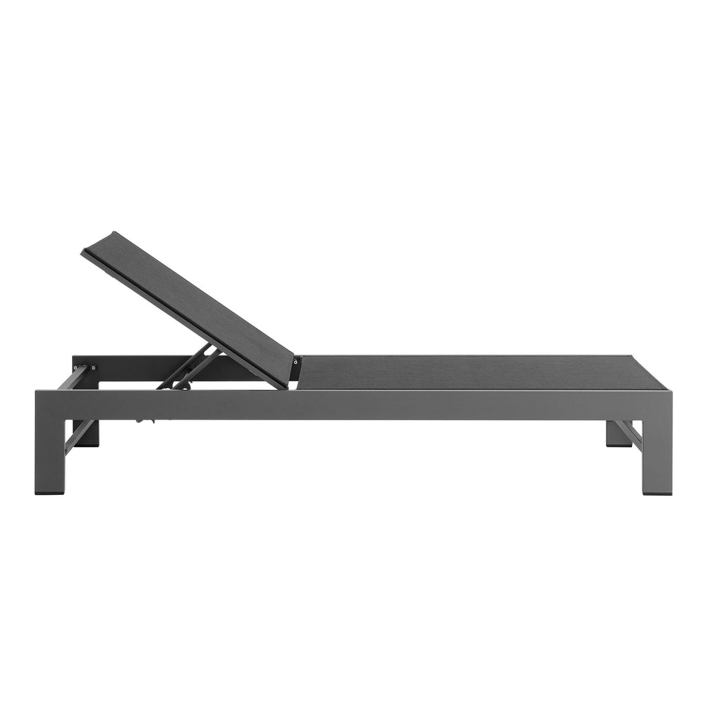 Tahoe Outdoor Patio Mesh and Aluminum Chaise Lounge - Gray
