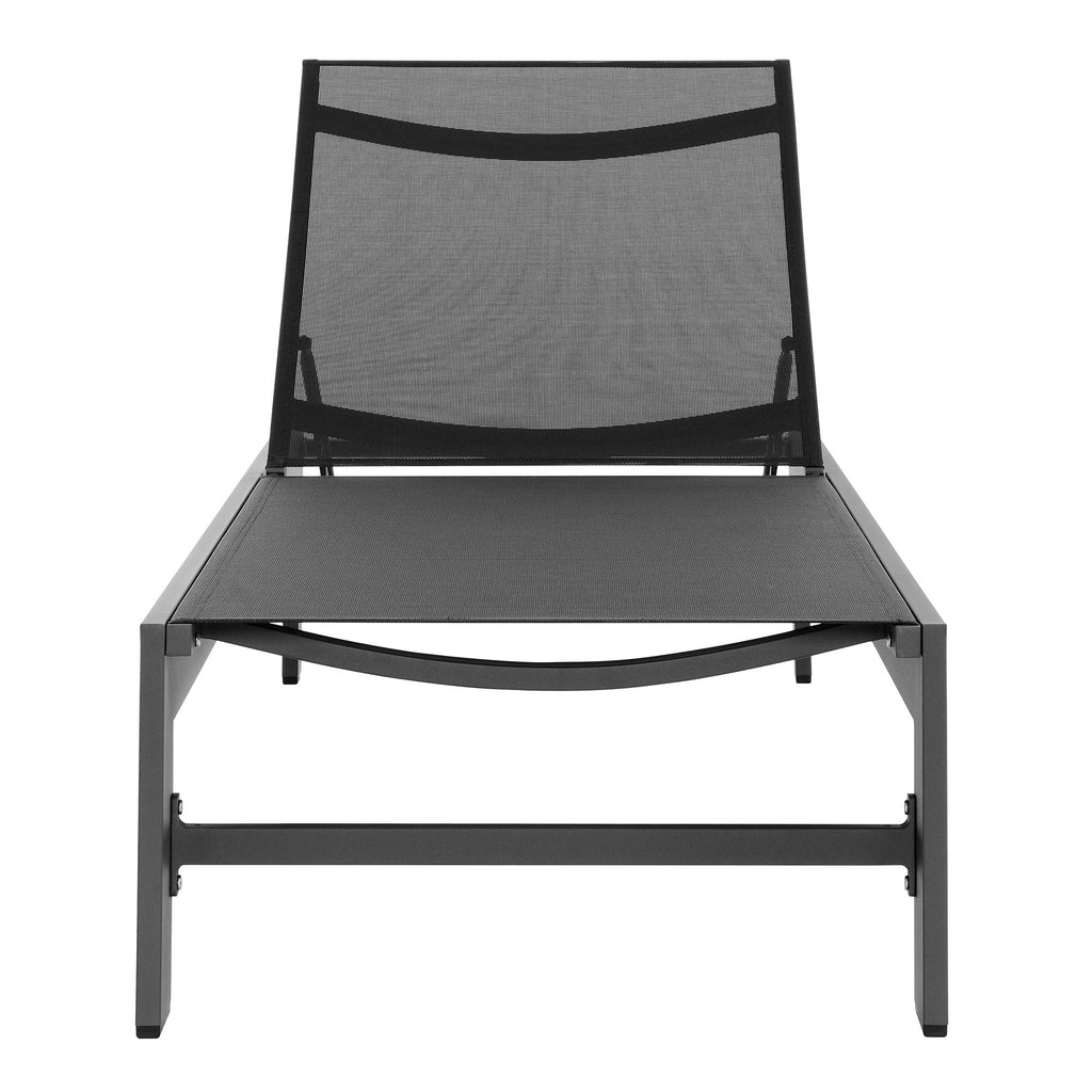 Tahoe Outdoor Patio Mesh and Aluminum Chaise Lounge - Gray