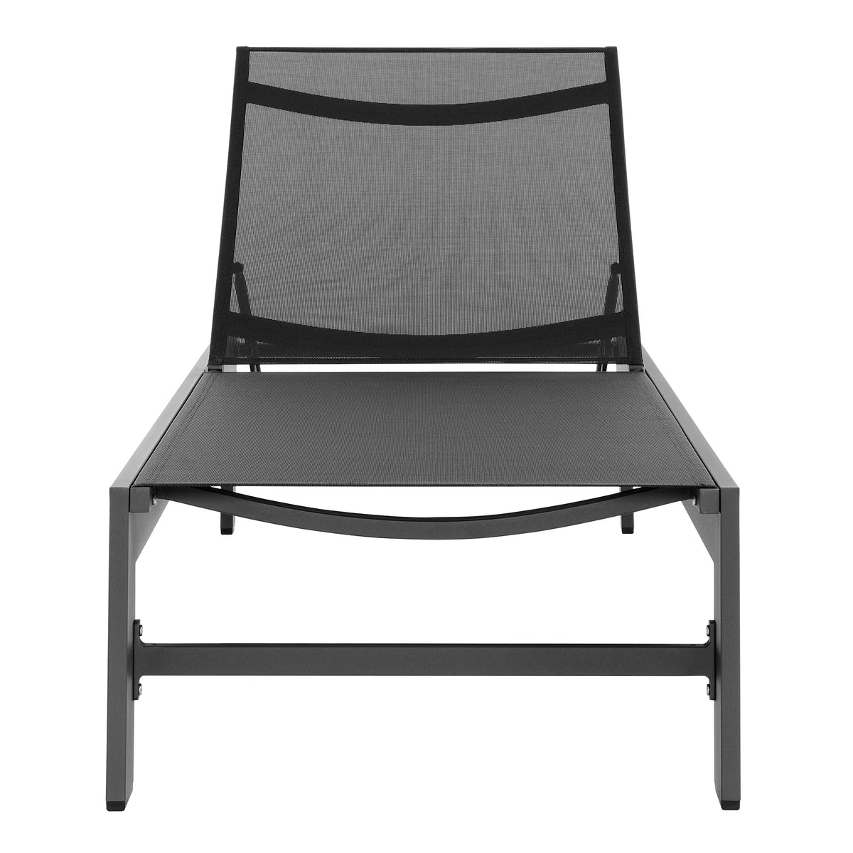 Tahoe Outdoor Patio Mesh and Aluminum Chaise Lounge - Gray