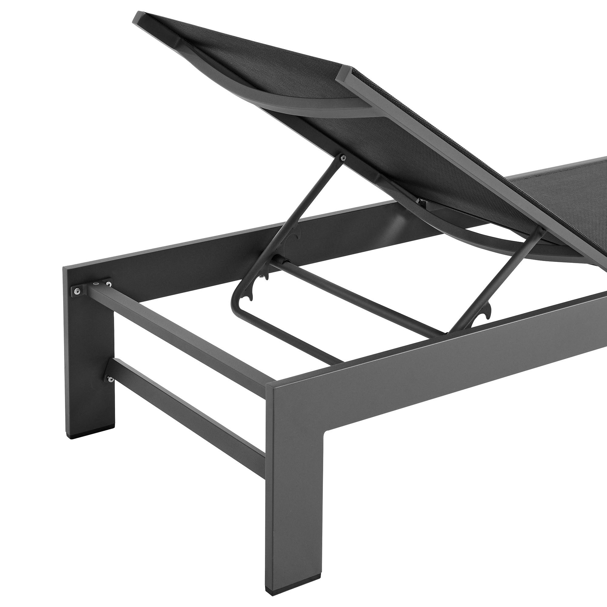 Tahoe Outdoor Patio Mesh and Aluminum Chaise Lounge - Gray