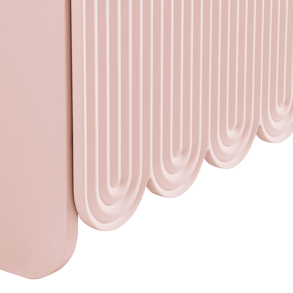 Dahlia Fluted and Scalloped Sideboard Storage Cabinet - Soft Pink