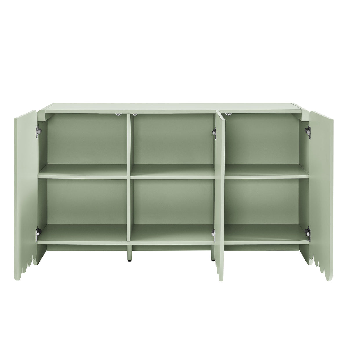 Dahlia Fluted and Scalloped Sideboard Storage Cabinet - Sage