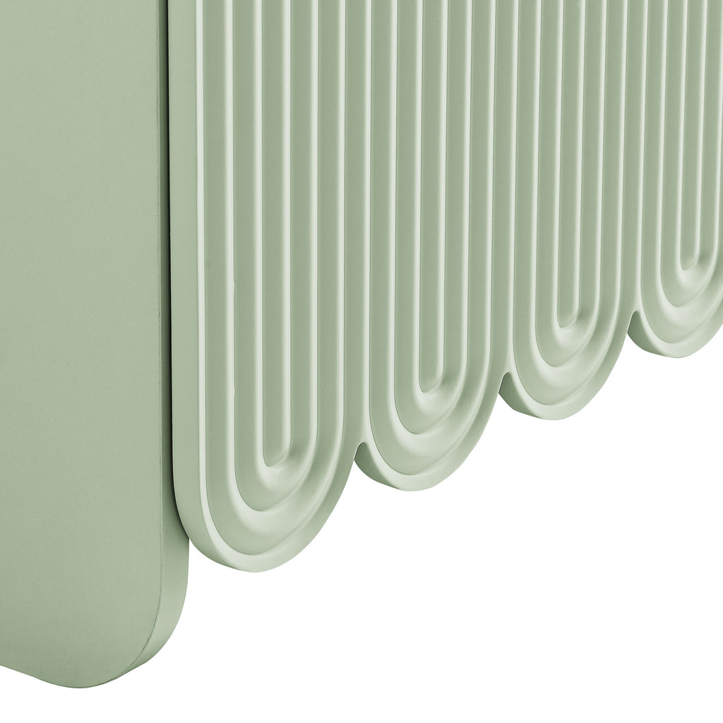 Dahlia Fluted and Scalloped Sideboard Storage Cabinet - Sage