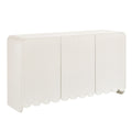 Dahlia Fluted and Scalloped Sideboard Storage Cabinet - White