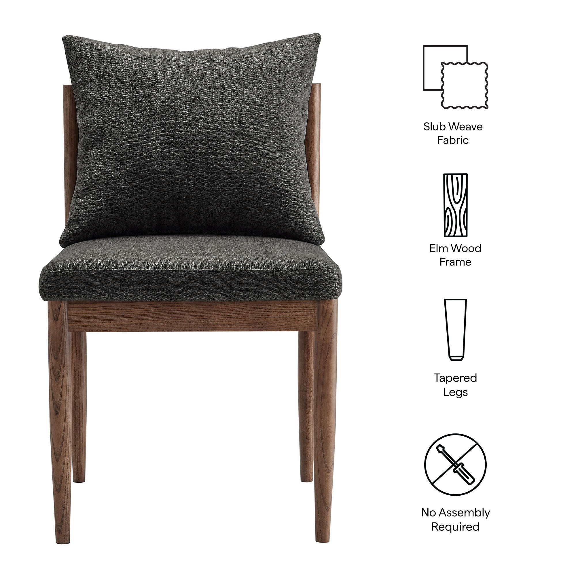 Remington Wood Dining Side Chair - Charcoal