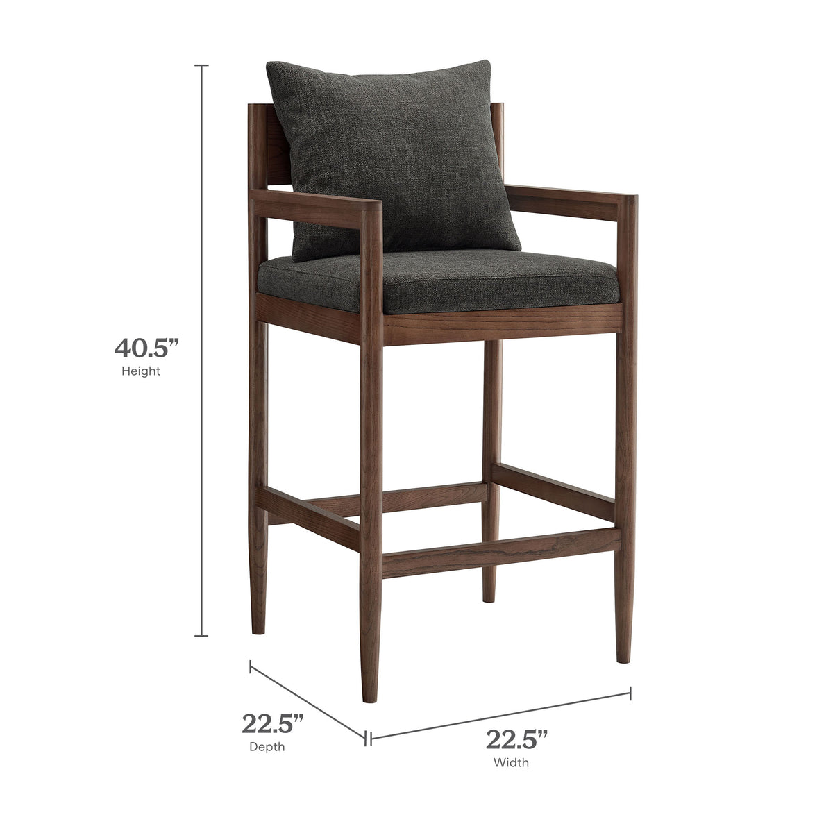 Remington Wood Bar Stool - Charcoal
