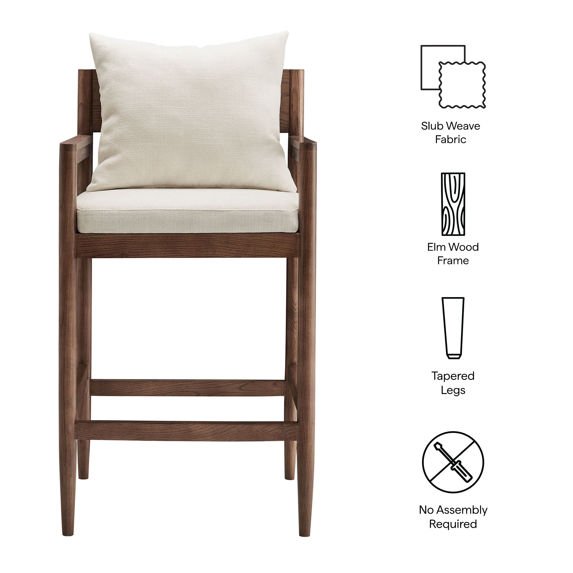 Remington Wood Bar Stool - Salt