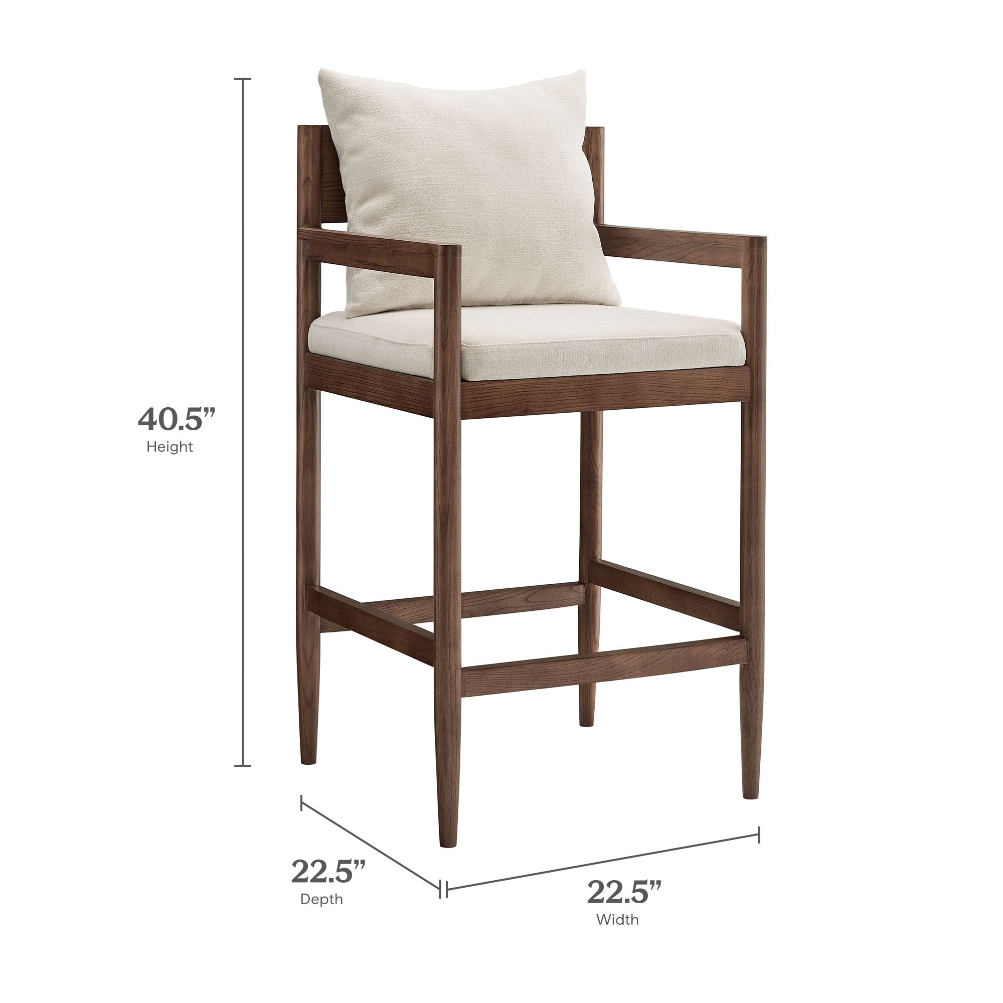 Remington Wood Bar Stool - Salt