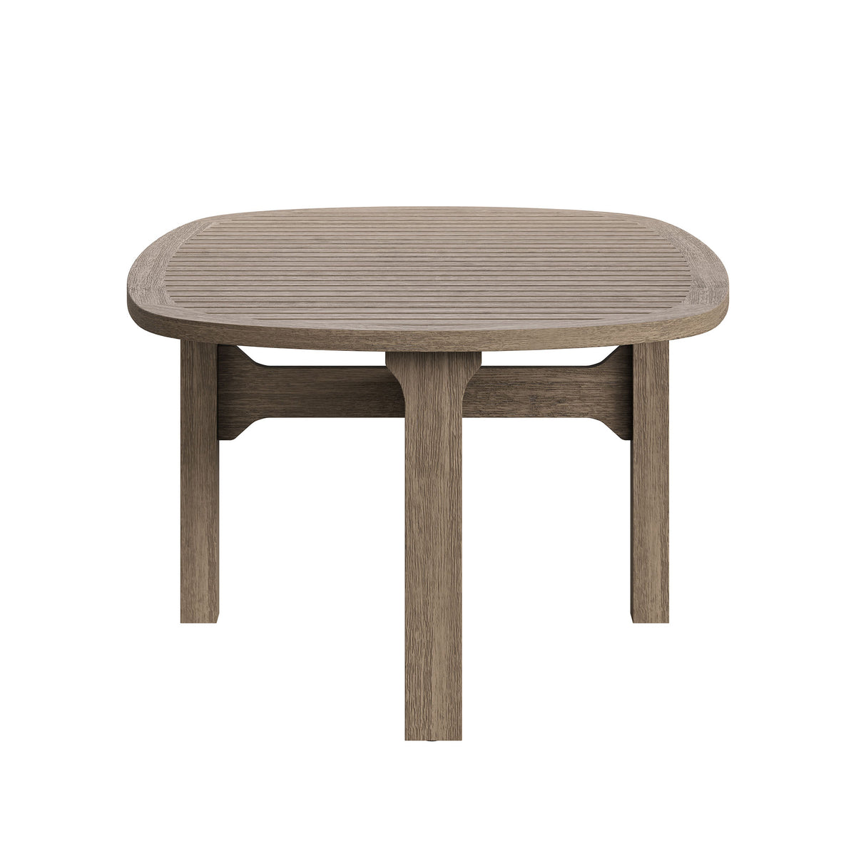 Saratoga 4-Piece Outdoor Patio Teak Wood Furniture Set - Weathered Gray Flint (Sofa, 2 Armchairs, Coffee Table)