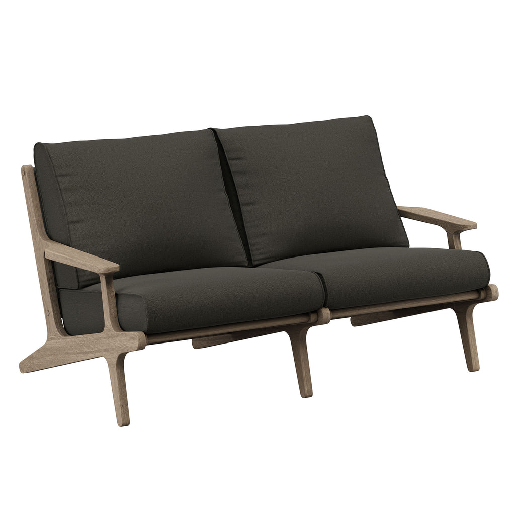 Saratoga 5-Piece Outdoor Patio Teak Wood Furniture Set - Weathered Gray Flint