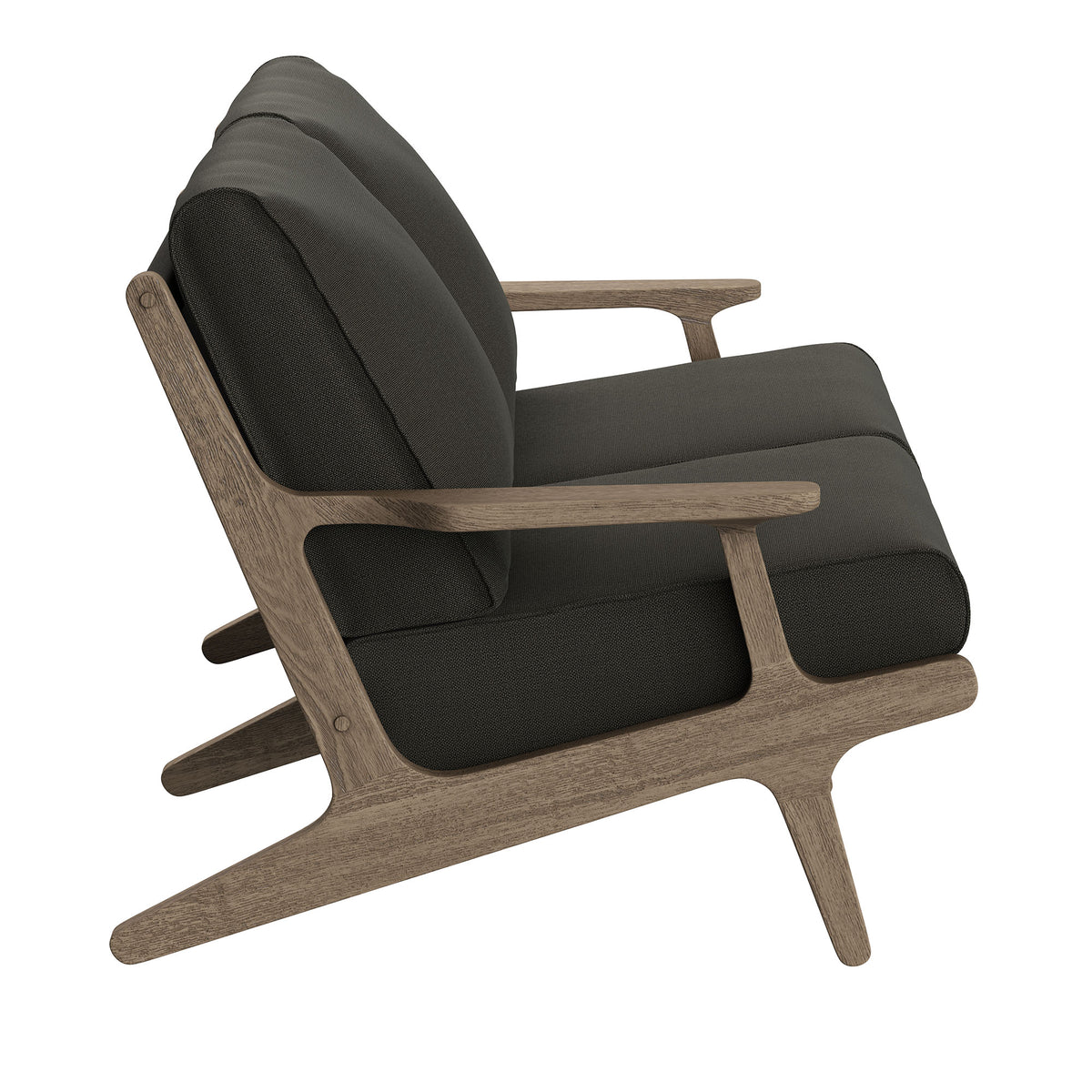 Saratoga 5-Piece Outdoor Patio Teak Wood Furniture Set - Weathered Gray Flint