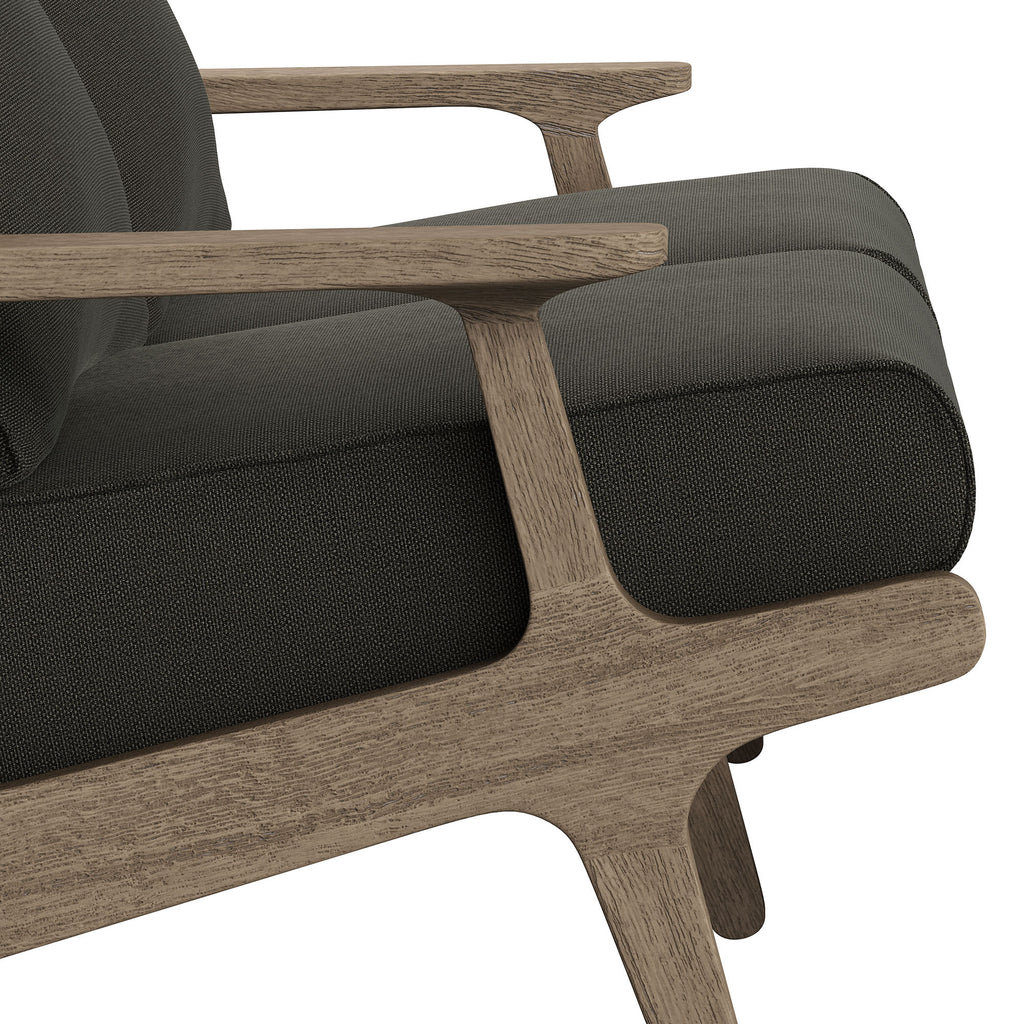 Saratoga Outdoor Patio Teak Wood Loveseat - Weathered Gray Flint