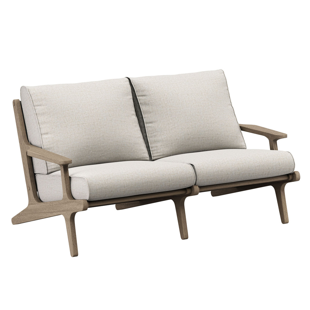 Saratoga 5-Piece Outdoor Patio Teak Wood Furniture Set - Weathered Gray Pebble