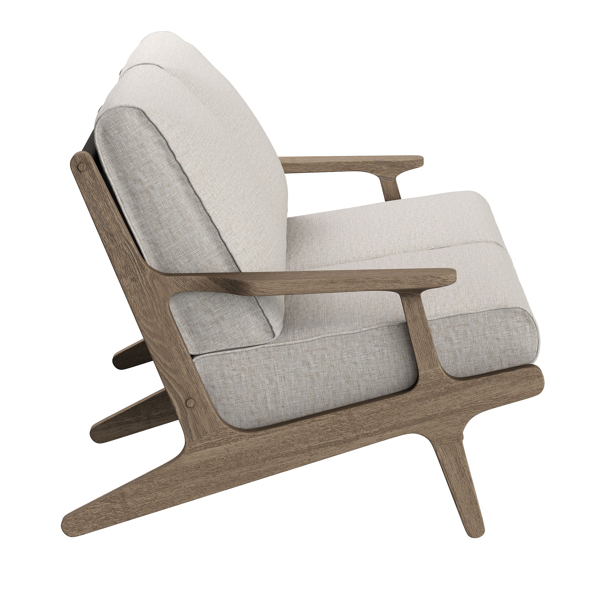 Saratoga 4-Piece Outdoor Patio Teak Wood Furniture Set - Weathered Gray Pebble (Sofa, Loveseat, Coffee Table, Side Table)