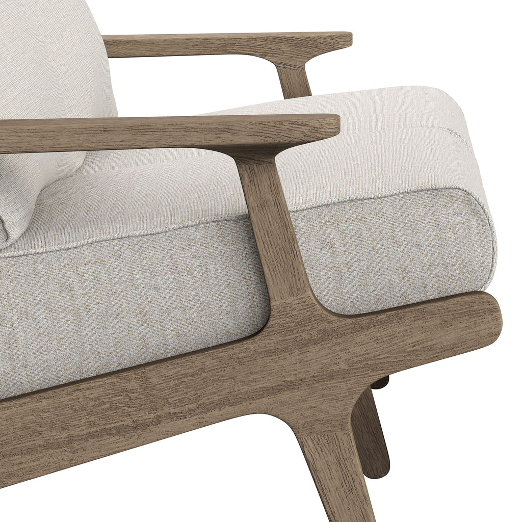 Saratoga Outdoor Patio Teak Wood Loveseat - Weathered Gray Pebble