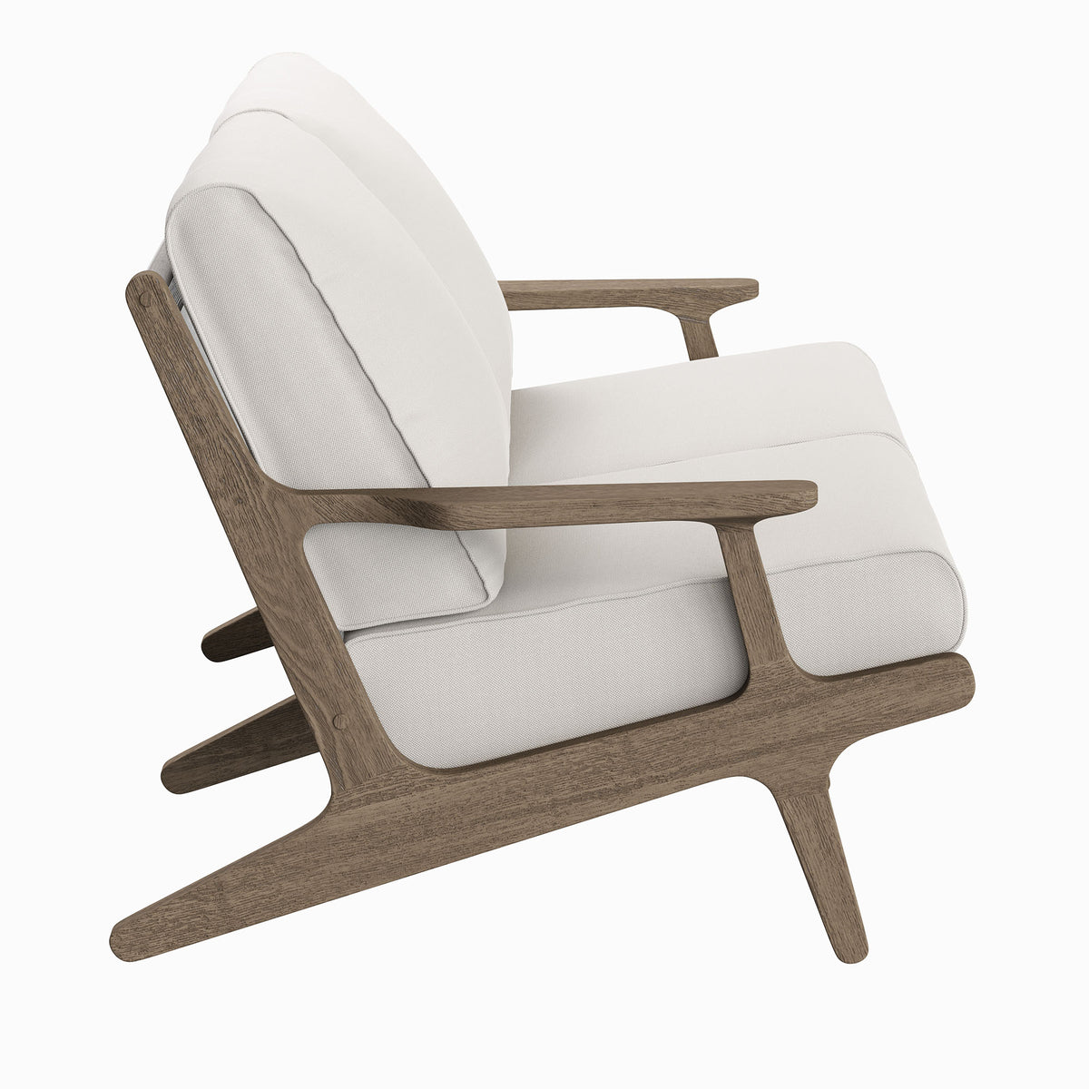 Saratoga Outdoor Patio Teak Wood Loveseat - Weathered Gray White