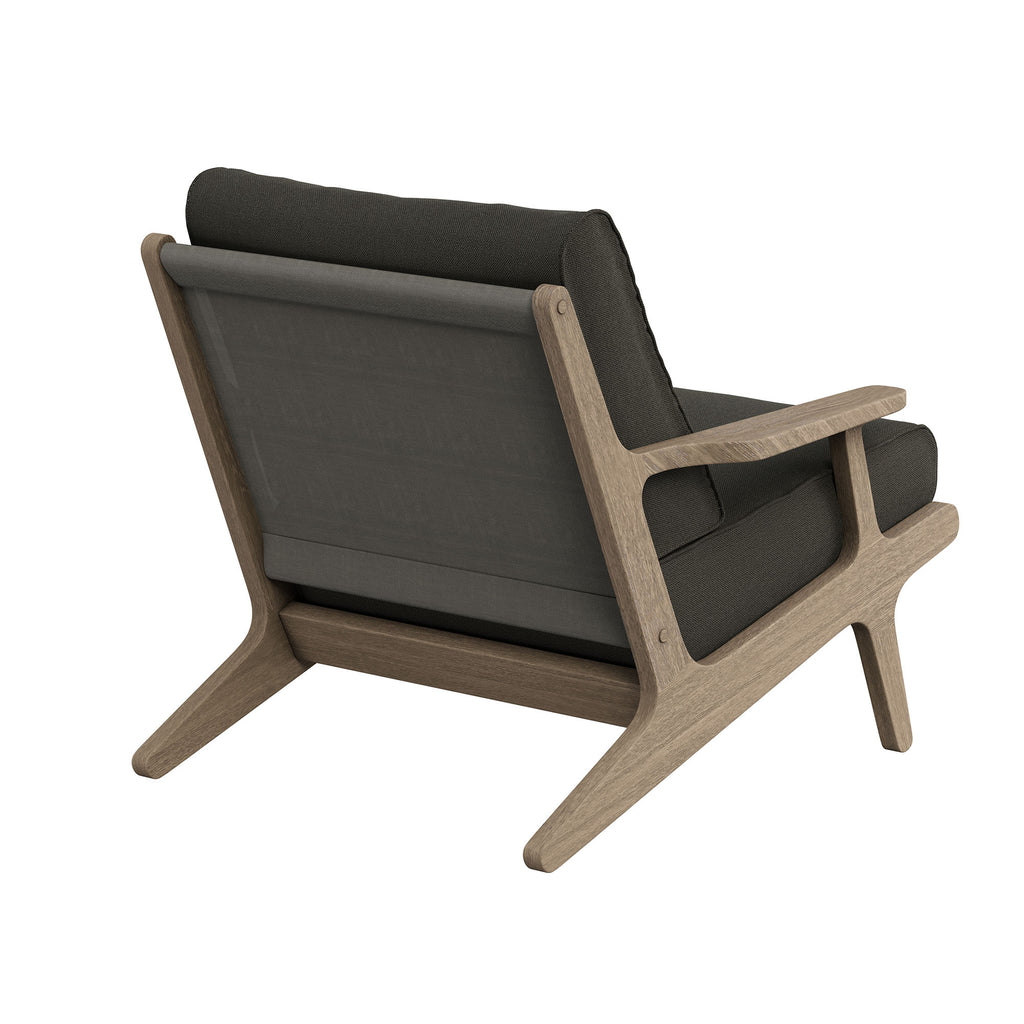 Saratoga Outdoor Patio Teak Wood Armchair - Weathered Gray Flint