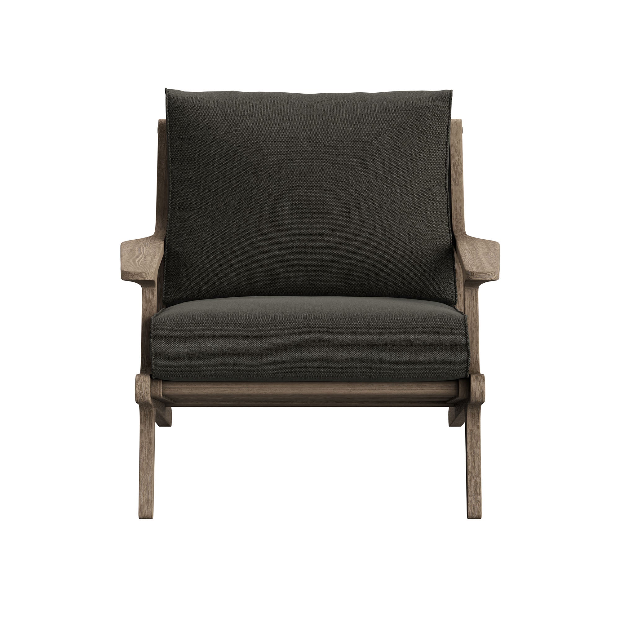 Saratoga Outdoor Patio Teak Wood Armchair - Weathered Gray Flint