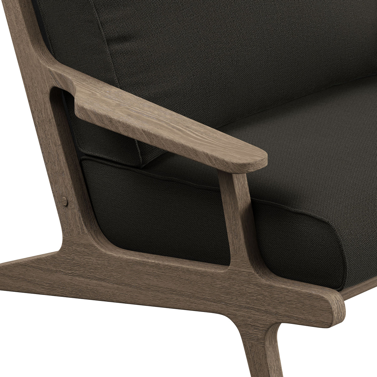 Saratoga Outdoor Patio Teak Wood Armchair - Weathered Gray Flint