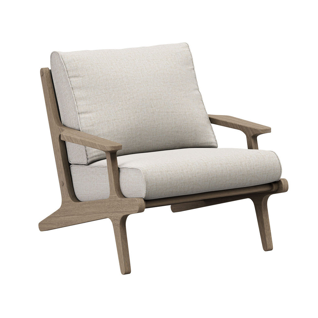 Saratoga 3-Piece Outdoor Patio Teak Wood Furniture Set with Lounge Chairs and Side Table - Weathered Gray Pebble
