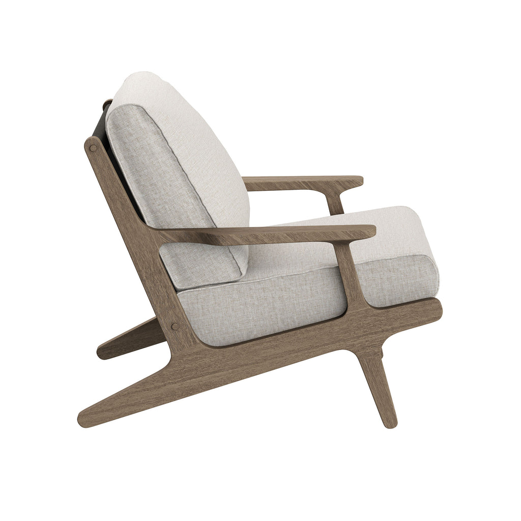 Saratoga 3-Piece Outdoor Patio Teak Wood Furniture Set with Lounge Chairs and Side Table - Weathered Gray Pebble