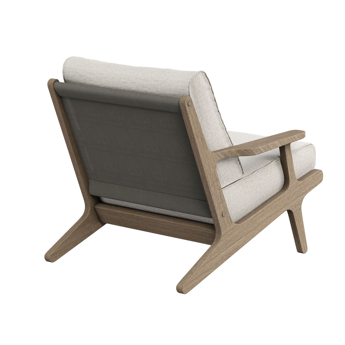 Saratoga 4-Piece Outdoor Patio Teak Wood Furniture Set - Weathered Gray Pebble (Sofa, 2 Armchairs, Coffee Table)