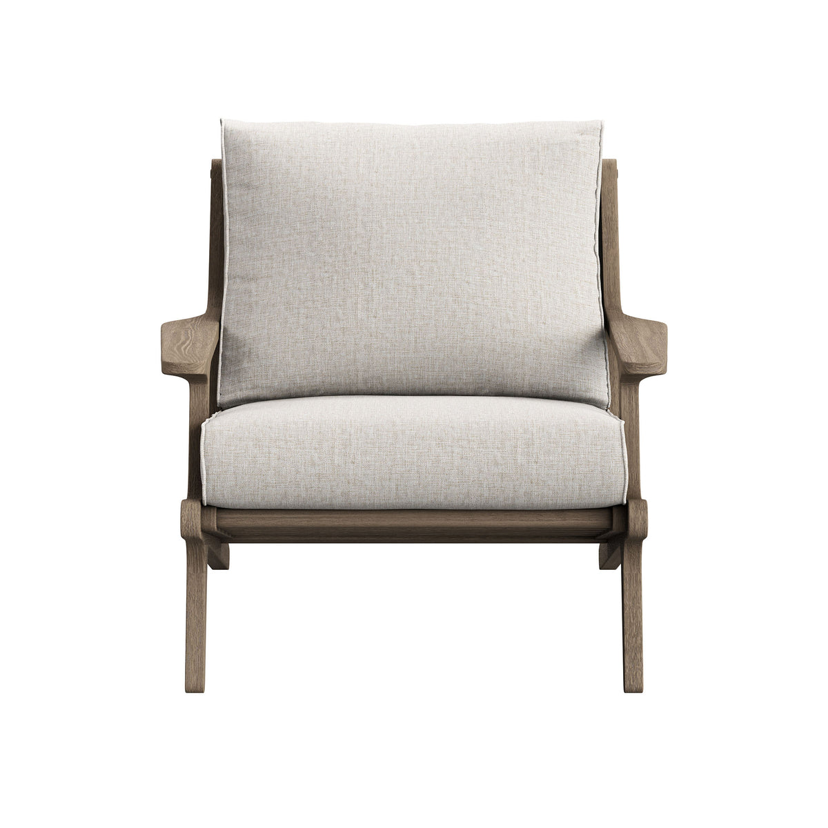 Saratoga Outdoor Patio Teak Wood Armchair - Weathered Gray Pebble
