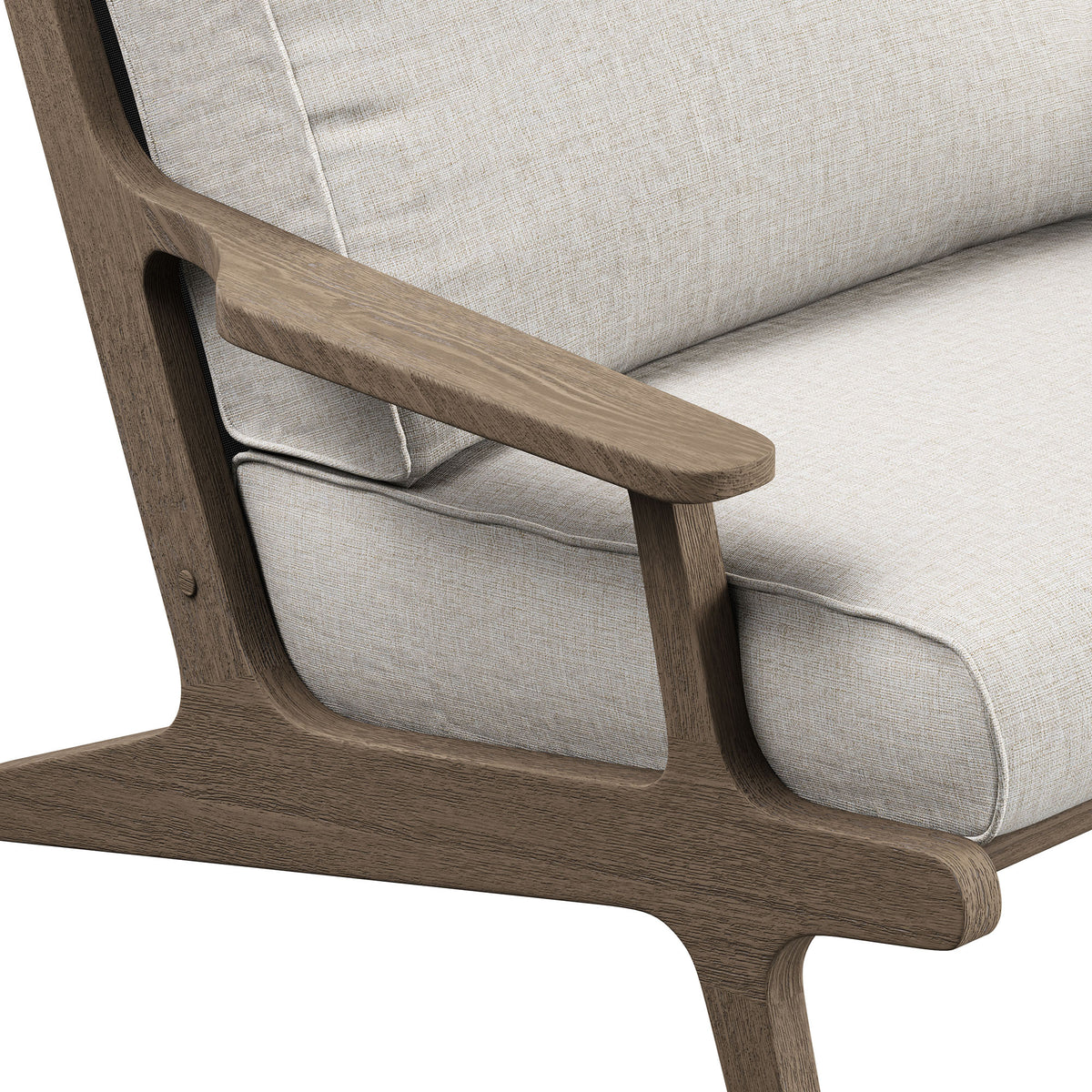 Saratoga Outdoor Patio Teak Wood Armchair - Weathered Gray Pebble