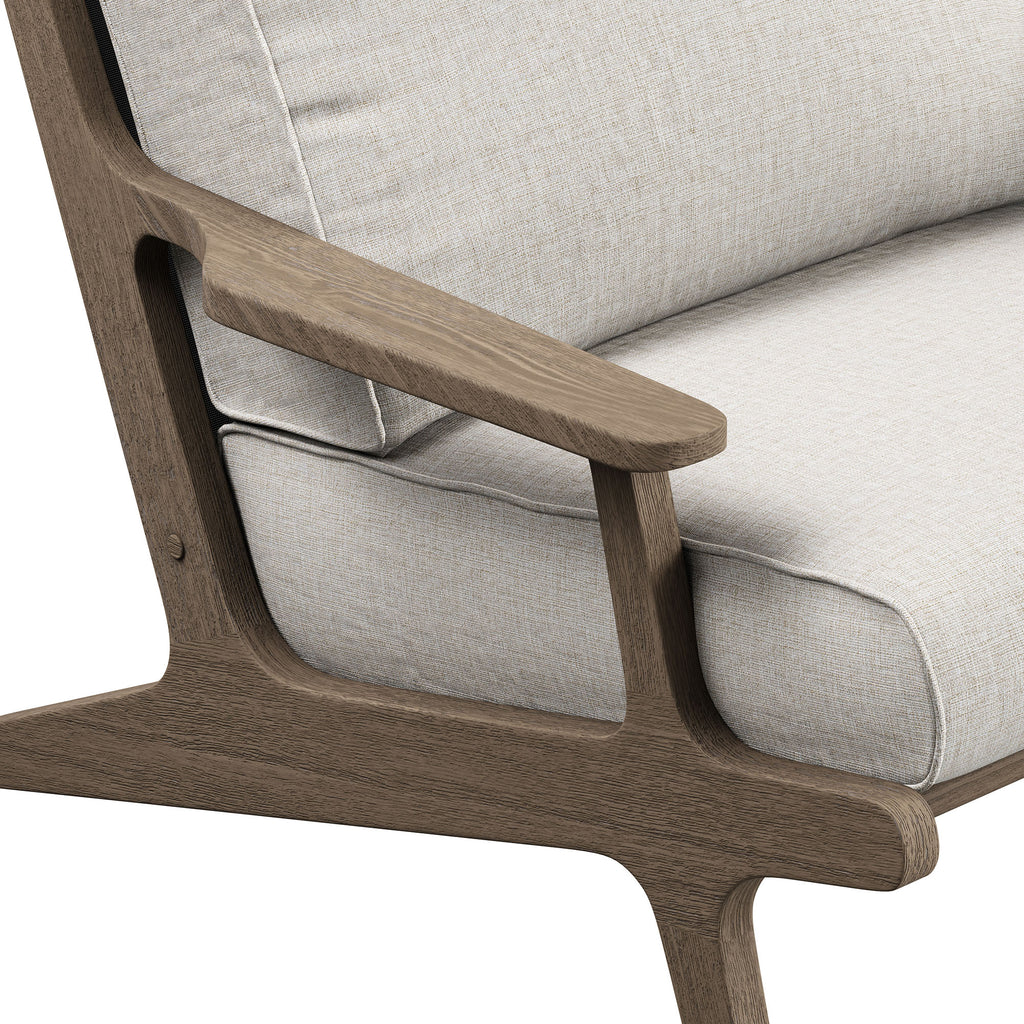Saratoga 3-Piece Outdoor Patio Teak Wood Furniture Set with Lounge Chairs and Side Table - Weathered Gray Pebble