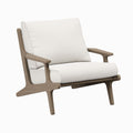 Saratoga Outdoor Patio Teak Wood Armchair - Weathered Gray White
