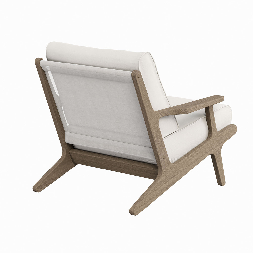 Saratoga Outdoor Patio Teak Wood Armchair - Weathered Gray White