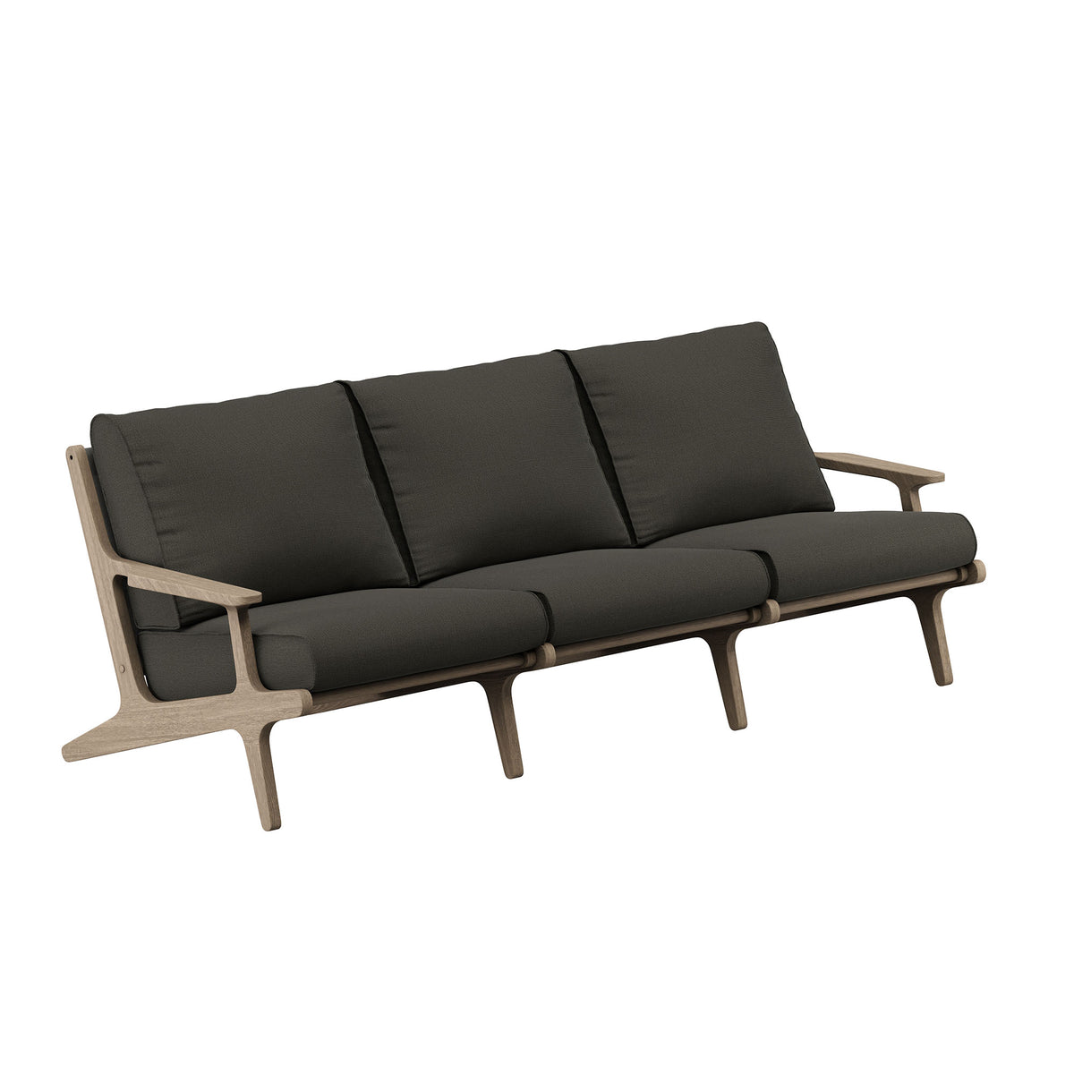 Saratoga 4-Piece Outdoor Patio Teak Wood Furniture Set - Weathered Gray Flint (Sofa, Loveseat, Coffee Table, Side Table)