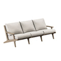 Saratoga Outdoor Patio Teak Sofa - Weathered Gray Pebble