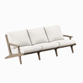 Saratoga Outdoor Patio Teak Sofa - Weathered Gray White