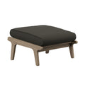 Saratoga Outdoor Patio Teak Ottoman - Weathered Gray Flint