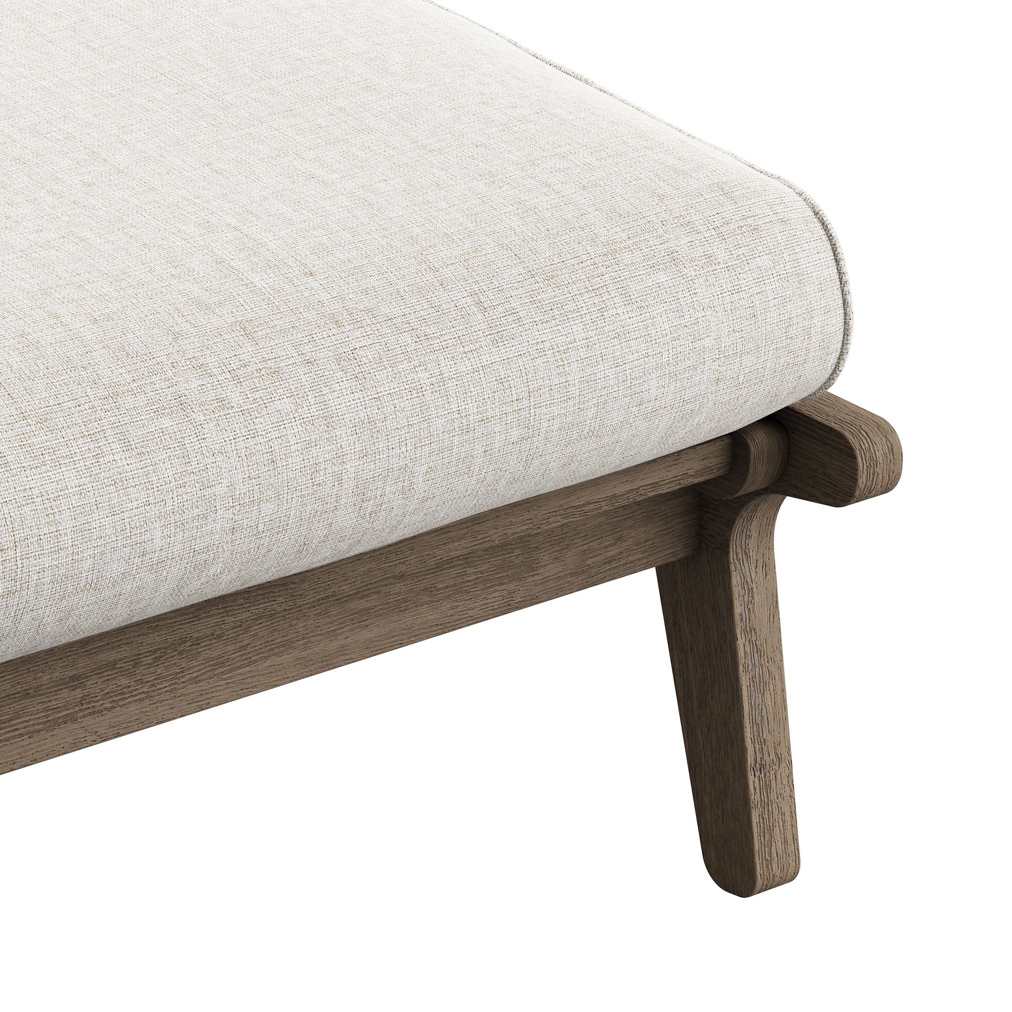 Saratoga Outdoor Patio Teak Wood Chair and Ottoman Set - Weathered Gray Pebble