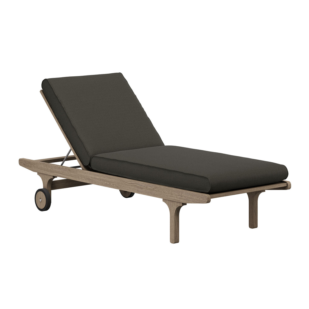 Saratoga Outdoor Patio Teak Chaise Lounge Chair - Weathered Gray Flint