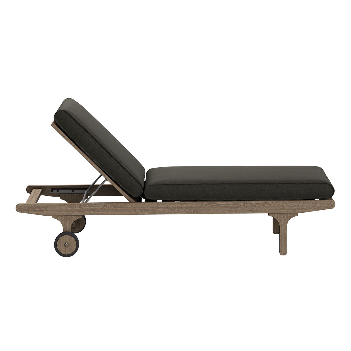 Saratoga Outdoor Patio Teak Chaise Lounge Chair - Weathered Gray Flint