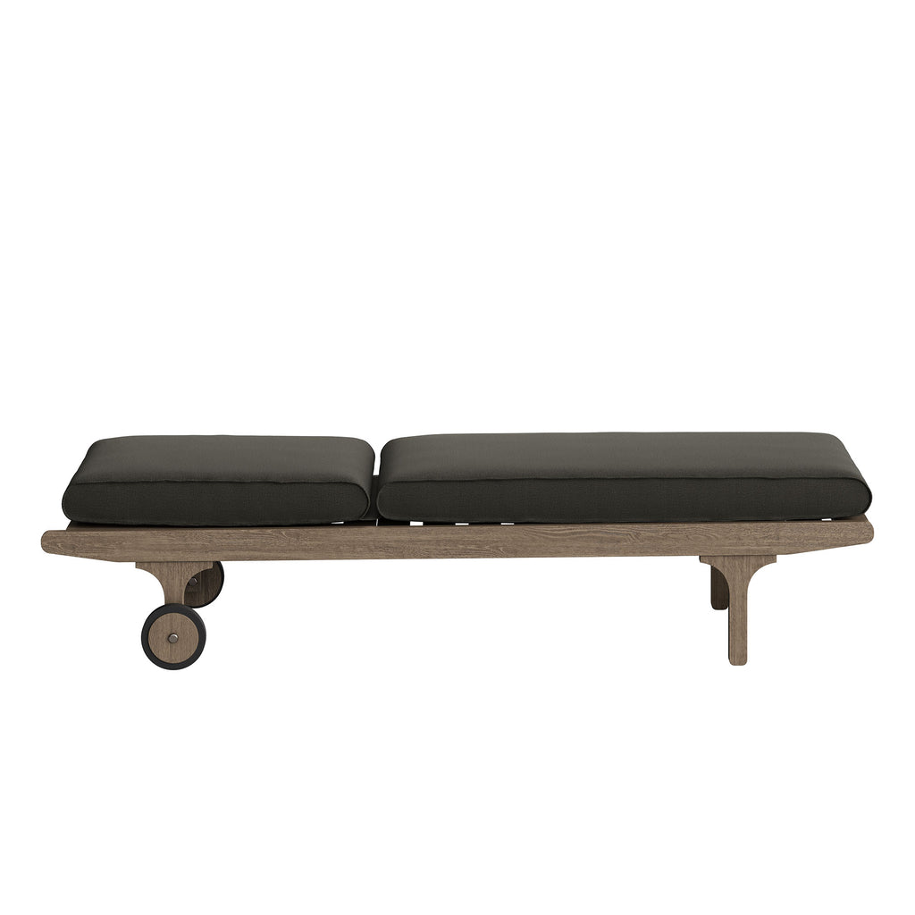 Saratoga Outdoor Patio Teak Chaise Lounge Chair - Weathered Gray Flint