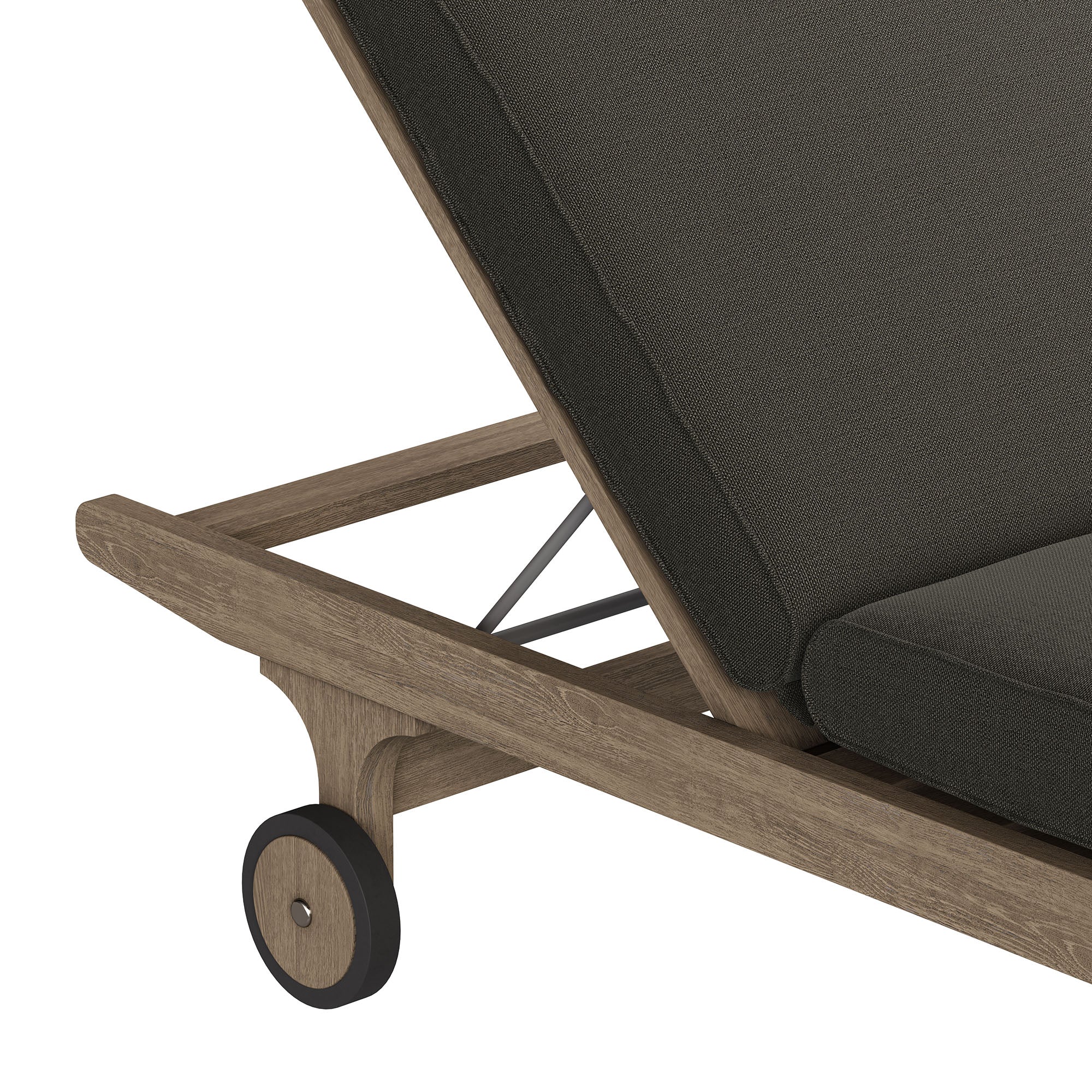 Saratoga Outdoor Patio Teak Chaise Lounge Chair - Weathered Gray Flint