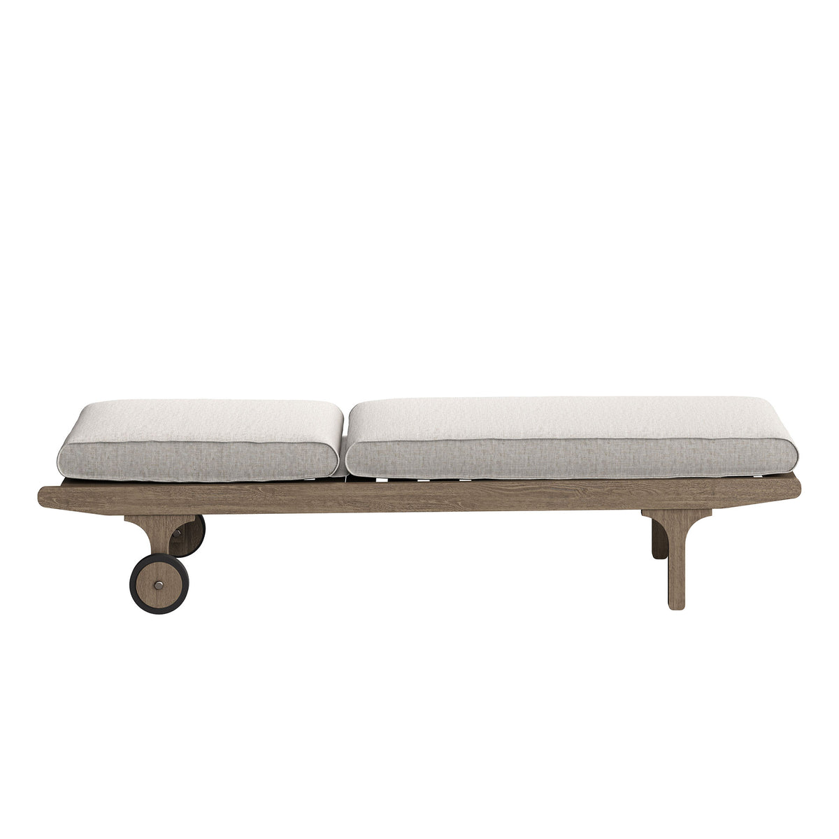 Saratoga Outdoor Patio Teak Chaise Lounge Chair - Weathered Gray Pebble