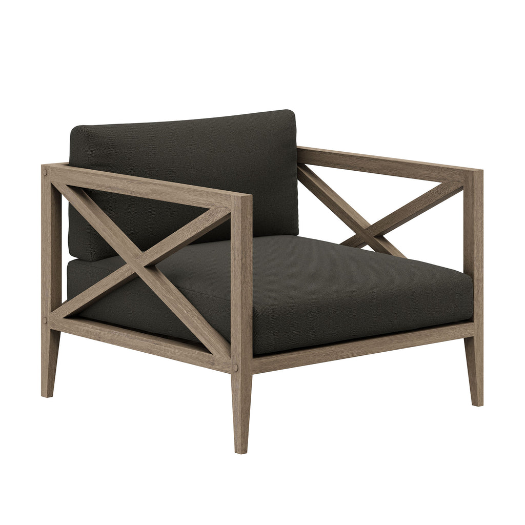 Northlake 5-Piece Outdoor Patio Teak Wood Furniture Set - Weathered Gray Flint