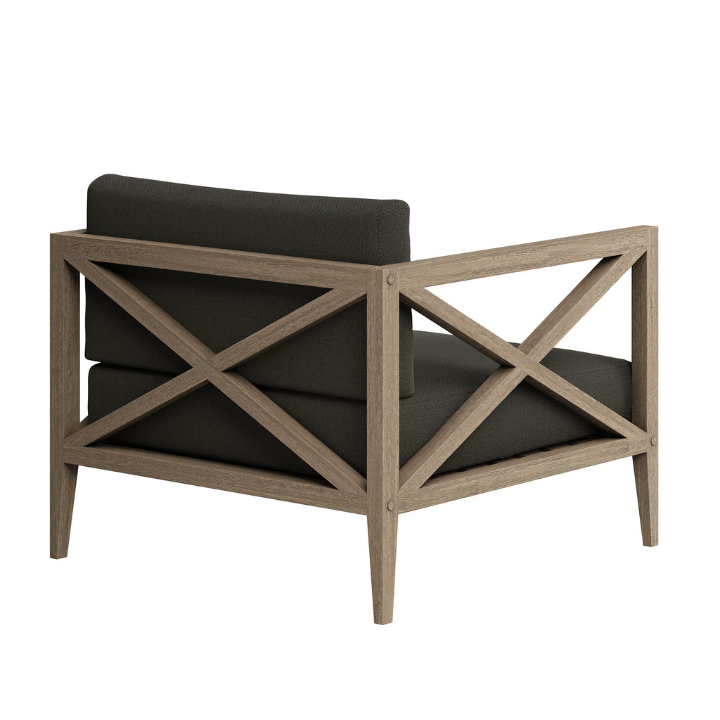 Northlake Outdoor Patio Teak Armchair - Weathered Gray Flint