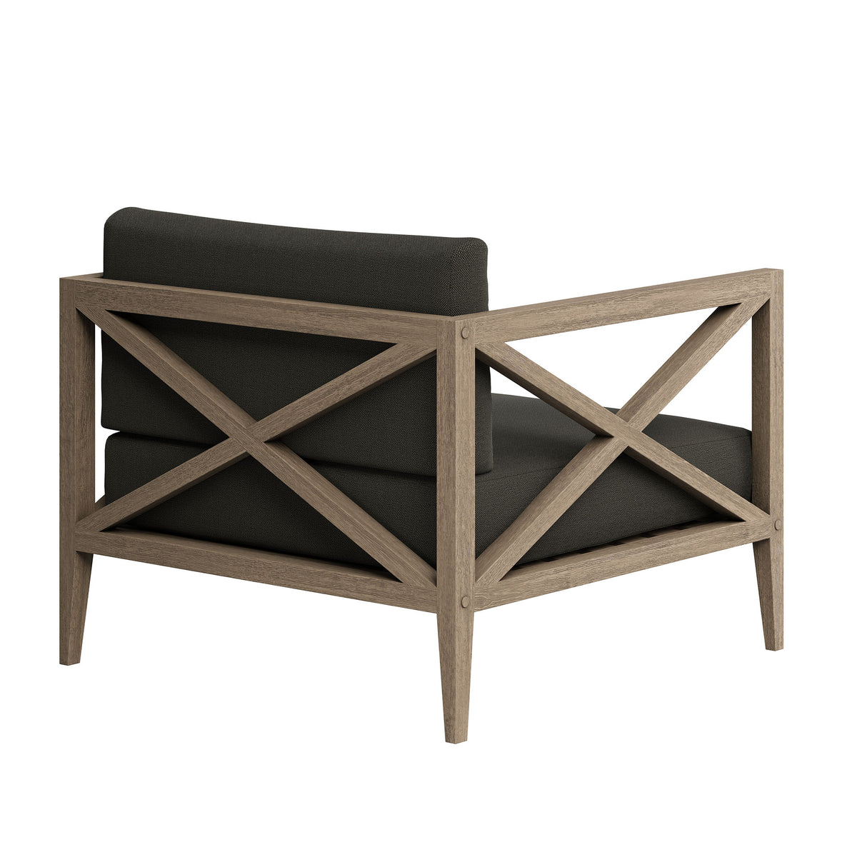 Northlake Outdoor Patio Teak Armchair - Weathered Gray Flint