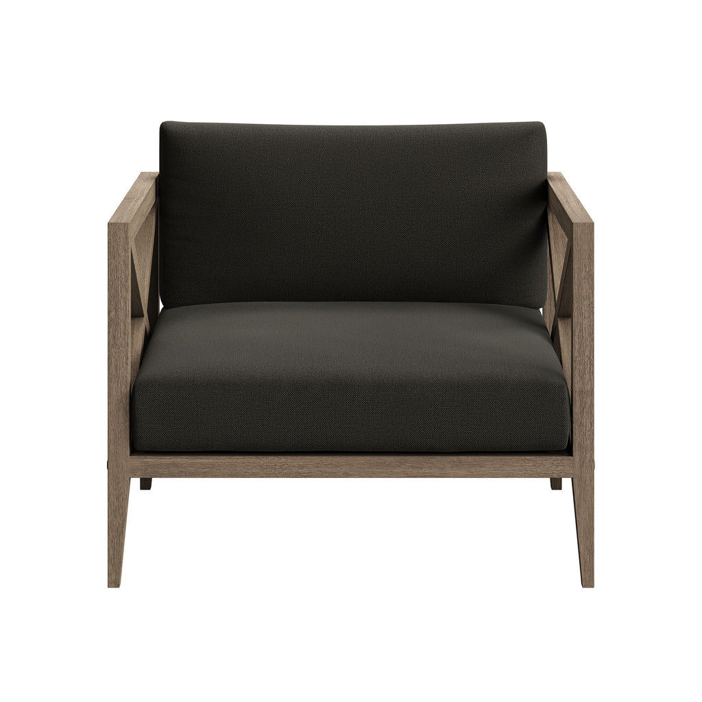 Northlake Outdoor Patio Teak Armchair - Weathered Gray Flint