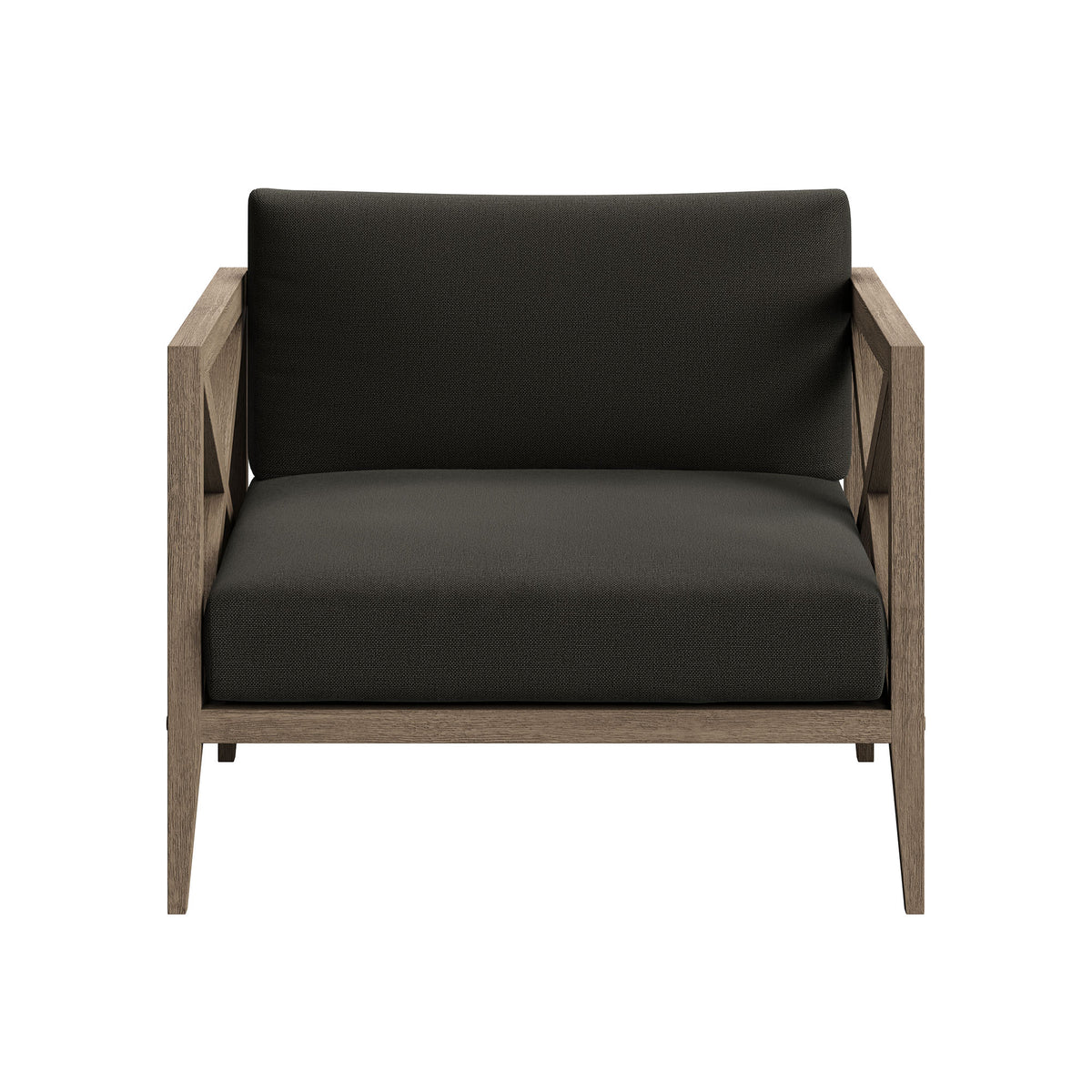 Northlake 3-Piece Outdoor Patio Teak Wood Furniture Set with Armchair and Side Table - Weathered Gray Flint