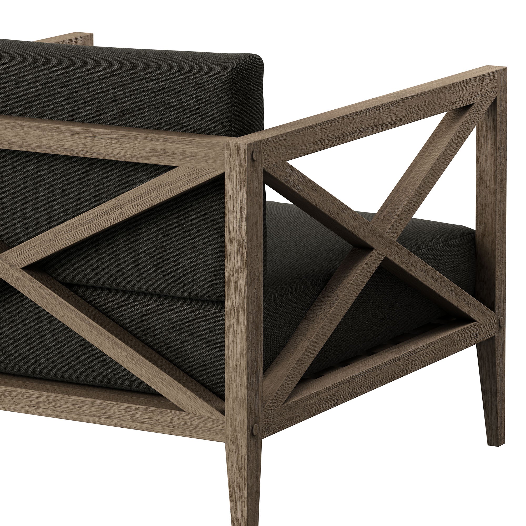 Northlake Outdoor Patio Teak Armchair - Weathered Gray Flint