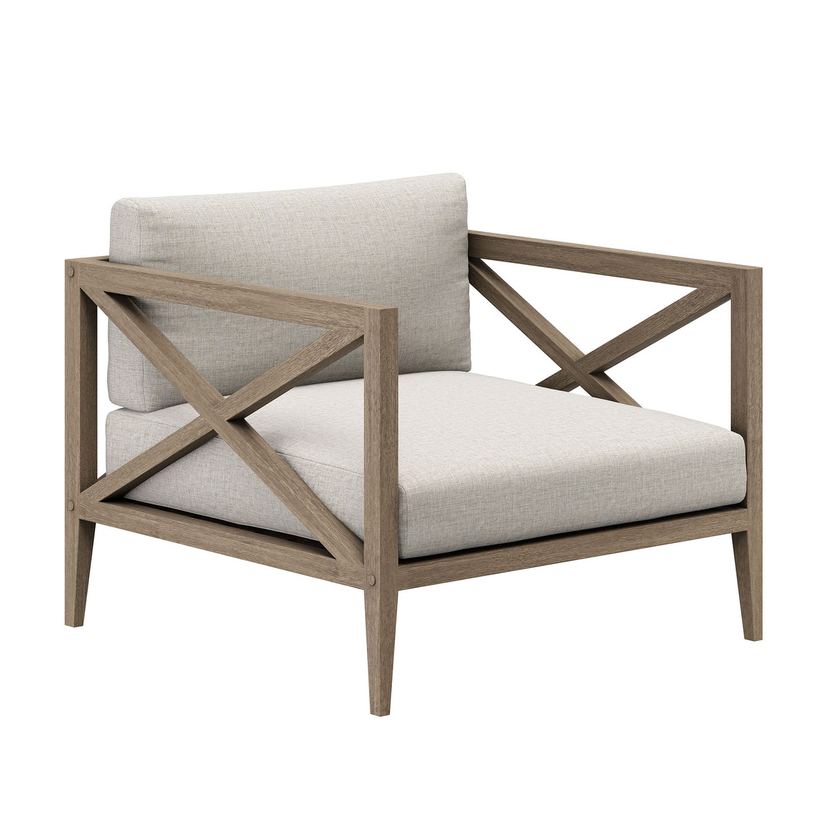 Northlake 5-Piece Outdoor Patio Teak Wood Furniture Set - Weathered Gray Pebble