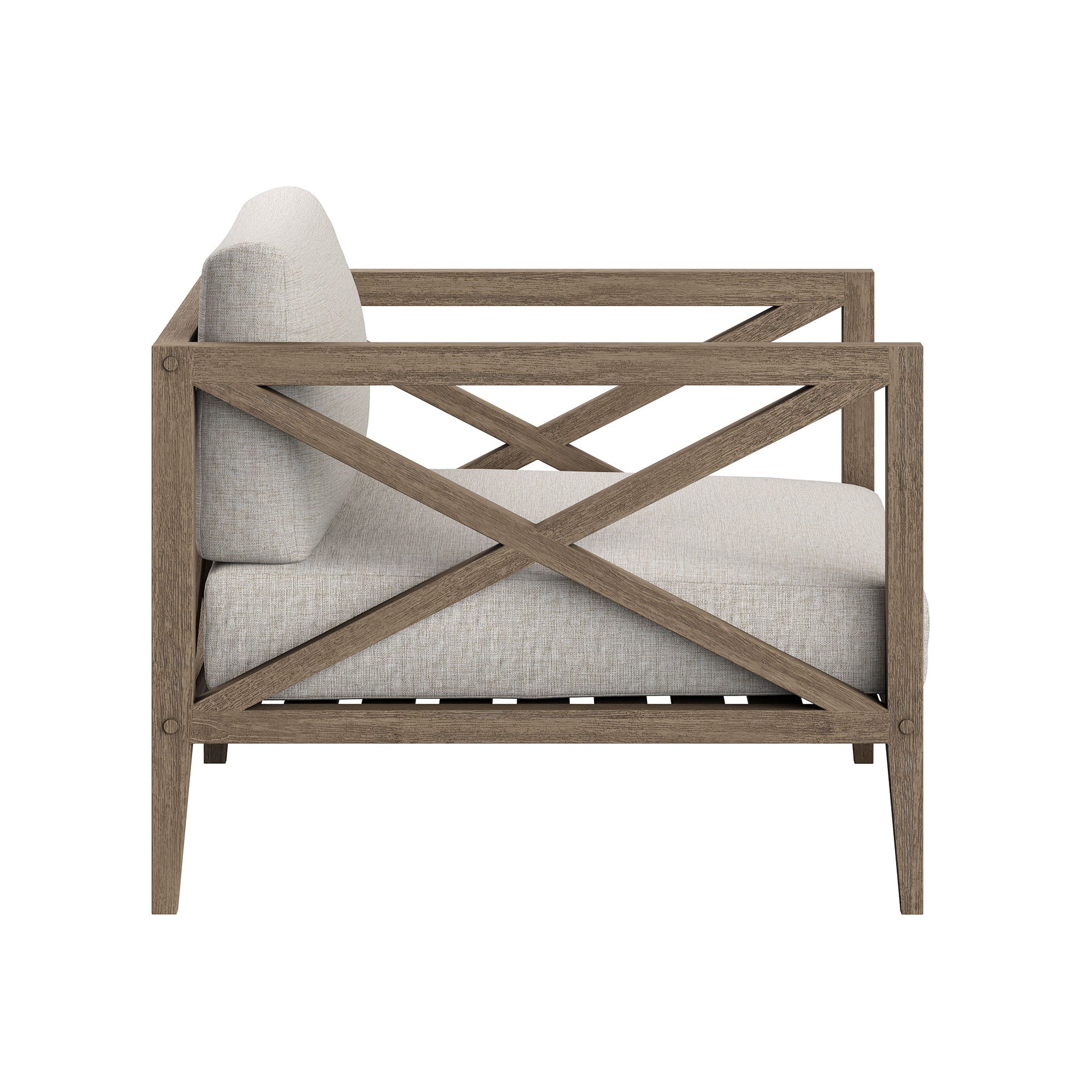 Northlake Outdoor Patio Teak Armchair - Weathered Gray Pebble
