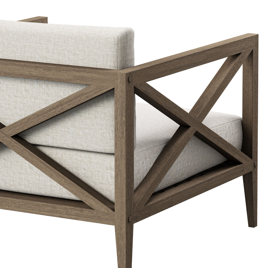 Northlake Outdoor Patio Teak Armchair - Weathered Gray Pebble